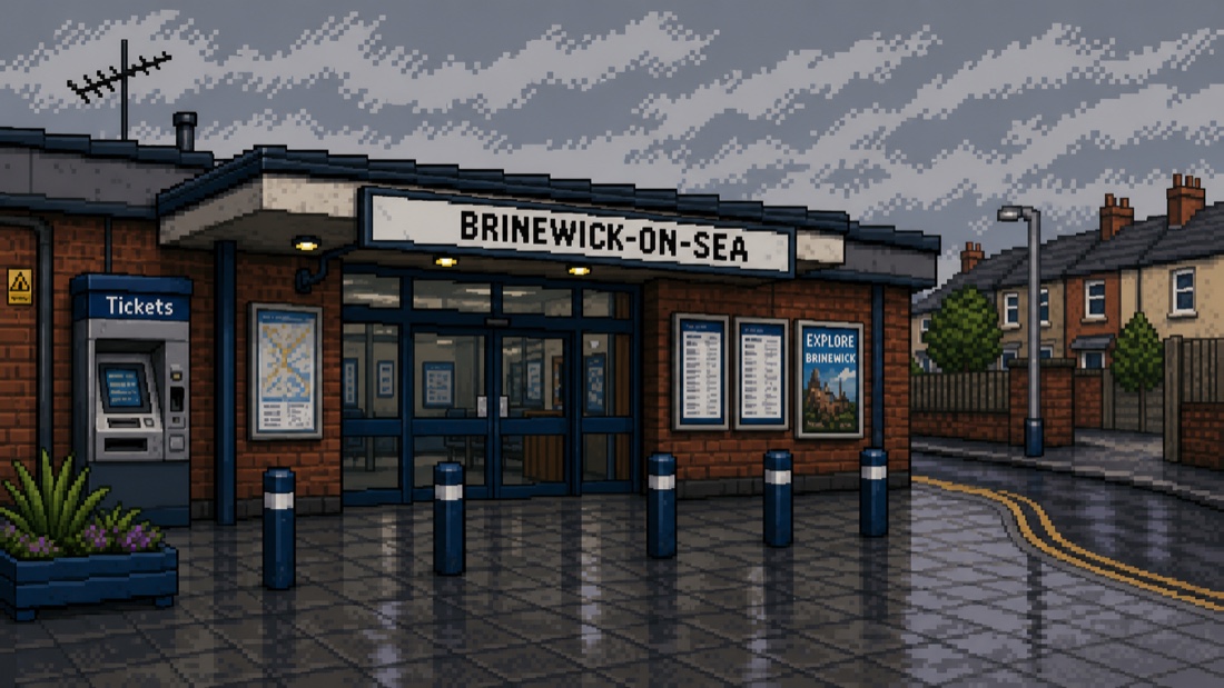 The station forecourt